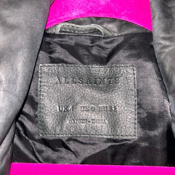 All Saints leather biker jacket - Picture 5 of 7